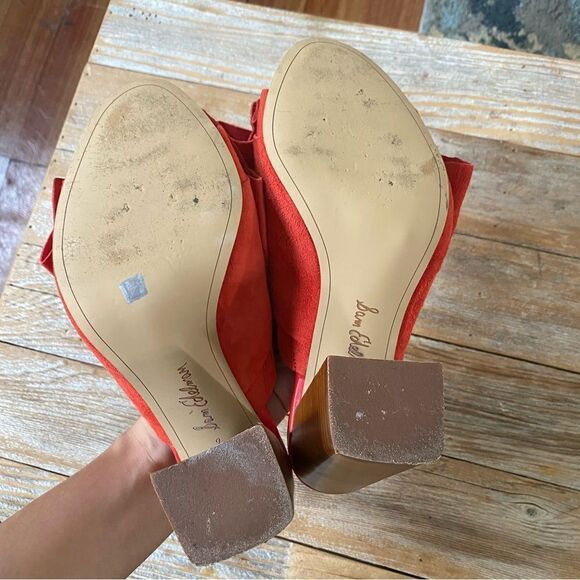 Sam Edelman Yumi Bow Mules Red heels - Picture 3 of 5